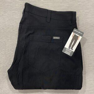 Eddie Bauer Convertible Tech Pants Mens 40 x 30 Black Nylon Zip Off Shorts